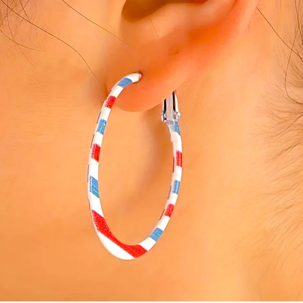 New Independence Day hoop earrings
